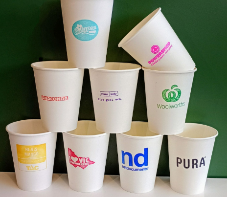 branded smoothie cups- colourful prints