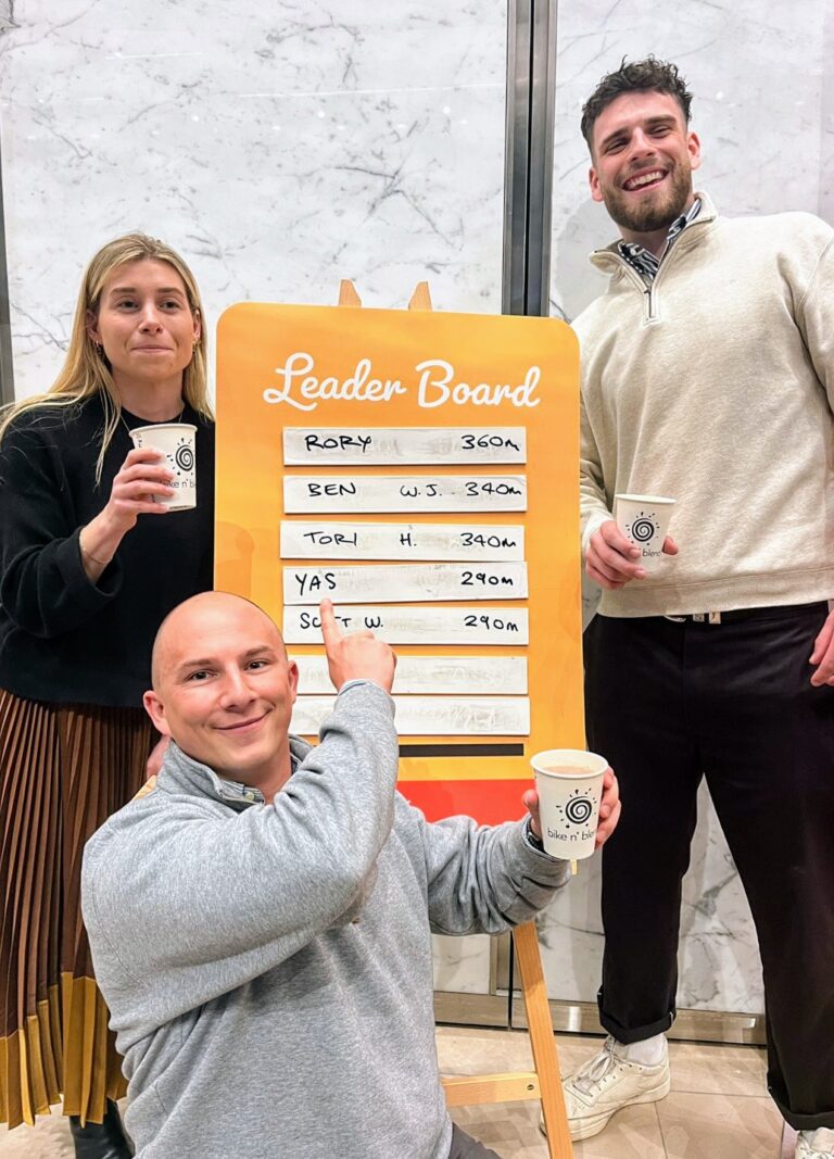 Leader board happy pic | Bike n' Blend