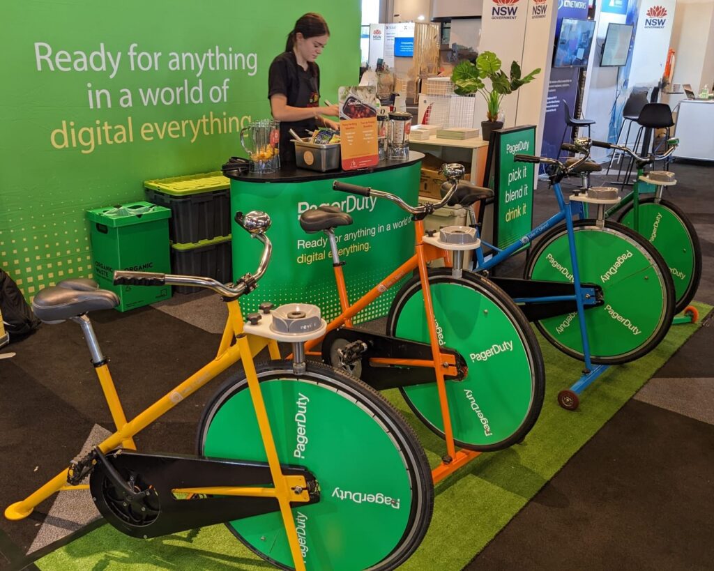 Example of custom branding on Bike N Blend event hire