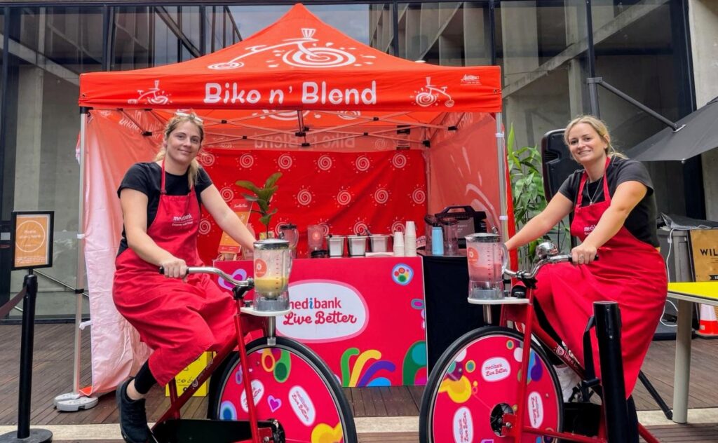 Medibank Branded stall done by Bike n Blend